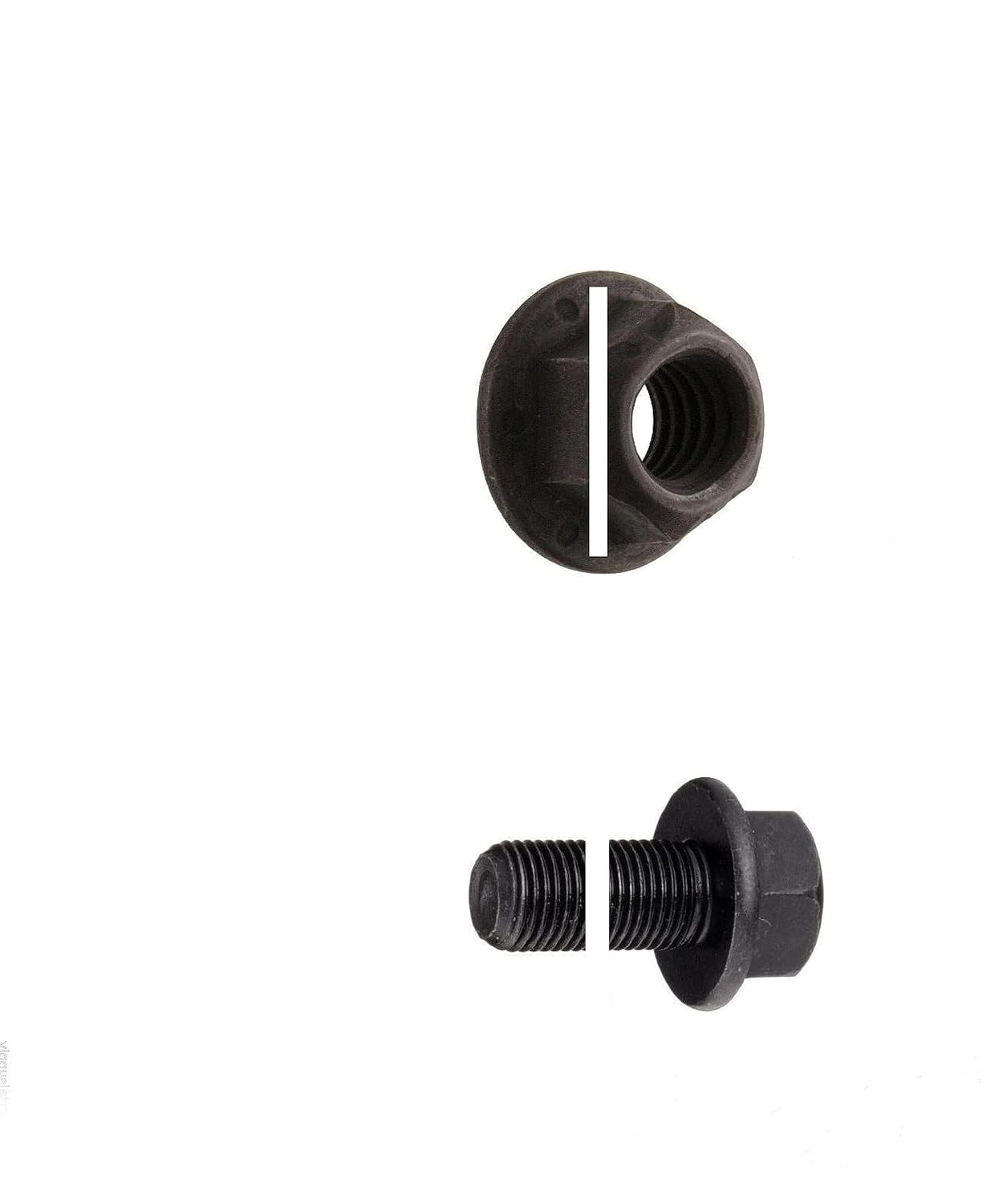(Qty 25pcs) 3/8-16x1-1/4 Grade 8 Hex Head Flange Bolts, (Qty 25pcs) 3/8-16 Lock Nuts Hardware Fastener Kit Set RV6767S