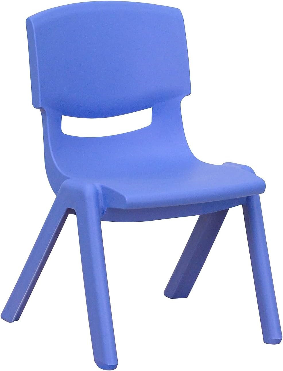 Flash Furniture Emmy Adjustable Classroom Activity Table with 6 Stackable Chairs, Plastic Activity Table for Kids, 23.625' W x 47.25' L, Blue/Gray