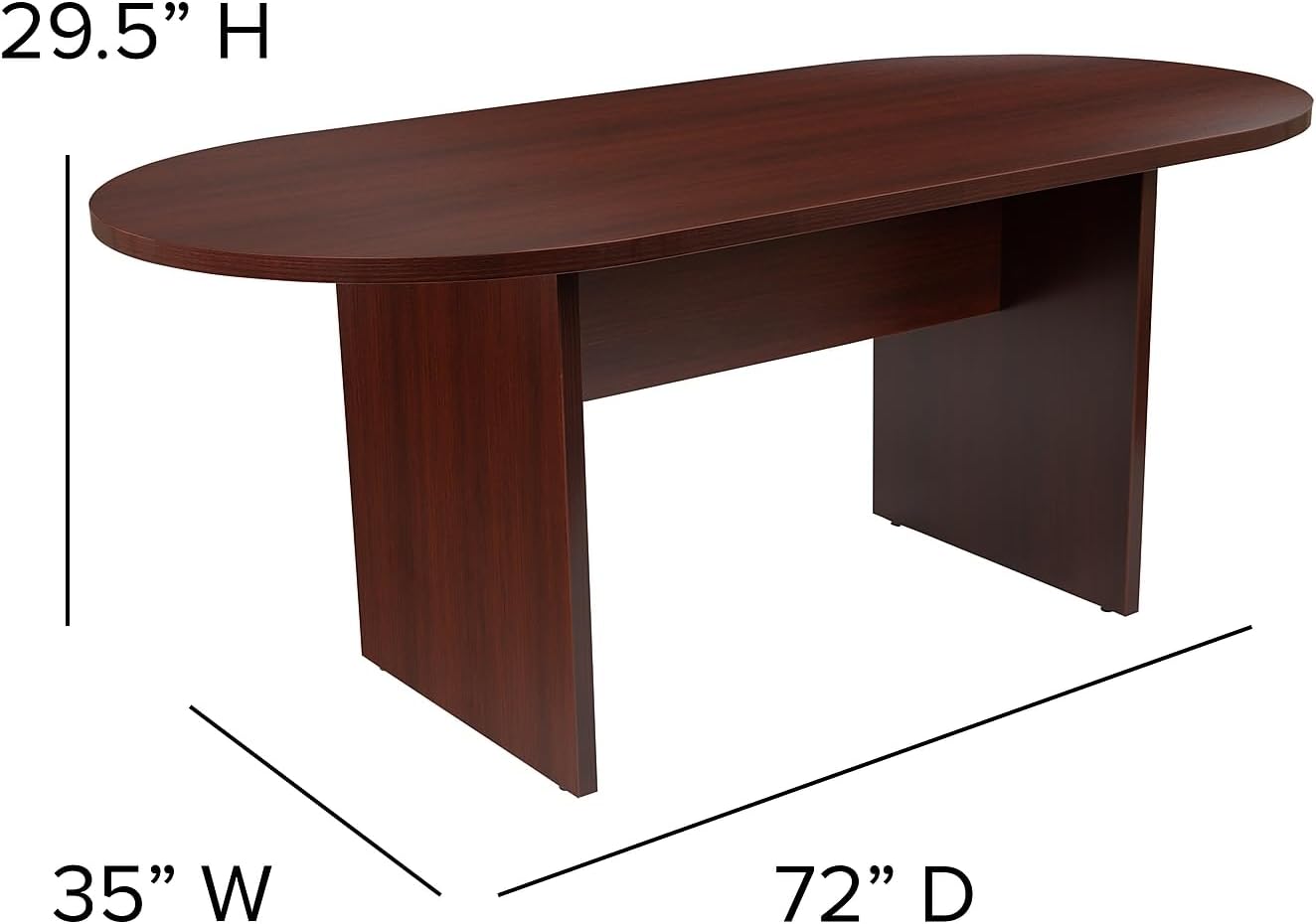 Flash Furniture Jones 6 Foot (72 inch) Oval Conference Table in Mahogany