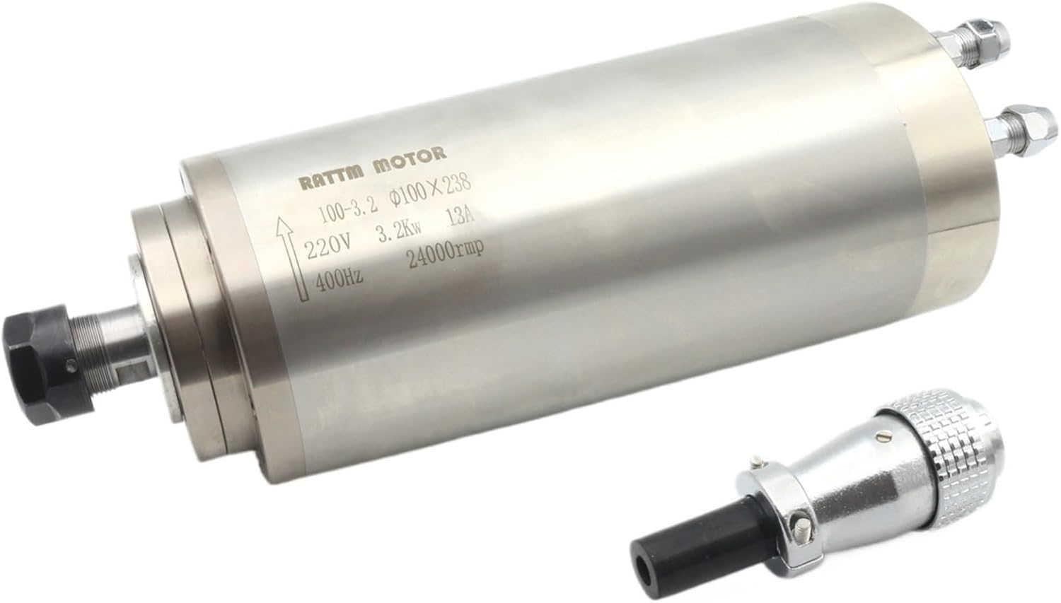 【Waterproof】 3KW ER20 13A CNC Water Cooled Spindle Motor for Woodworking Router Engraving Milling Machine 220V 380V(Just Spindle,220V)