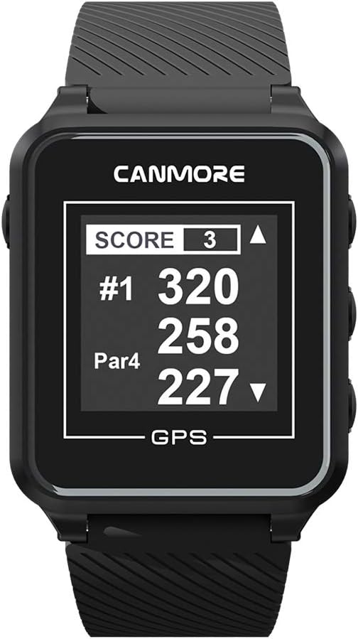 CANMORE TW353 Golf GPS Watch for Men and Women, High Contrast LCD Display, Free Update Over 41,000 Preloaded Courses Worldwide, Lightweight Essential Golf Accessory for Golfers, Black/Gray