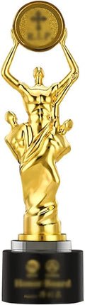 Award Trophies Award Cup Trophy Teamwork Honor Trophy with Gift Box, Golden Creative Living Room Ornaments, Metal Material Winner Trophy for Sports Trophy, 30*8cm
