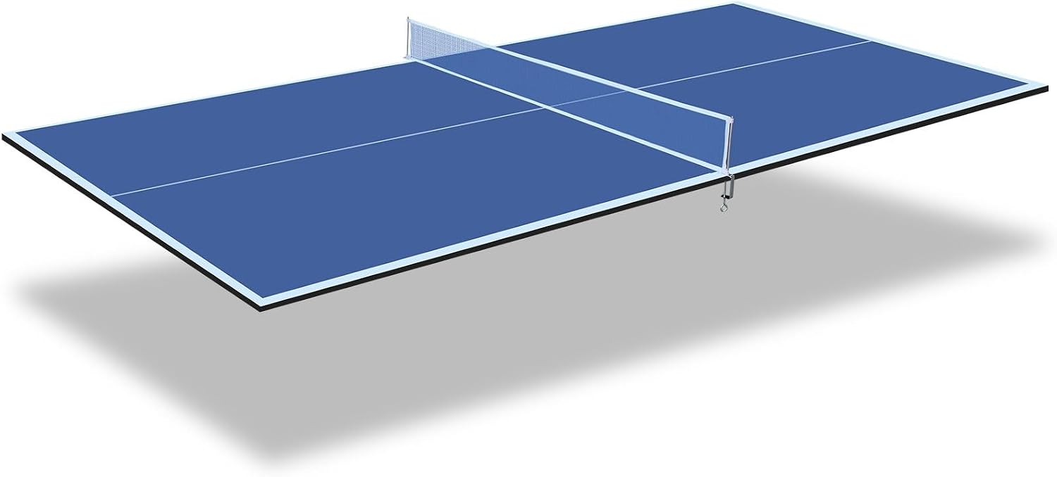 Foldable Ping Pong Table Top for Billiard Table, 6FT/7FT/8FT/9FT Table Tennis Table Topper for Pool Table, Indoor Outdoor Portable Table Tennis Conversion Top w/Net & Foam Padding