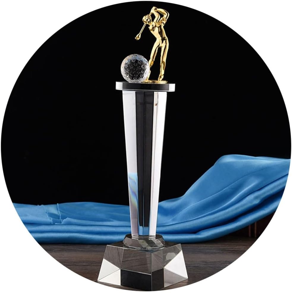 Trophies, Medals Awards Golf Crystal Clear Trophy Golf Tournament Prizes Golf Club Souvenir Trophies Longest Distance, Hole in One Trophy(26cm)