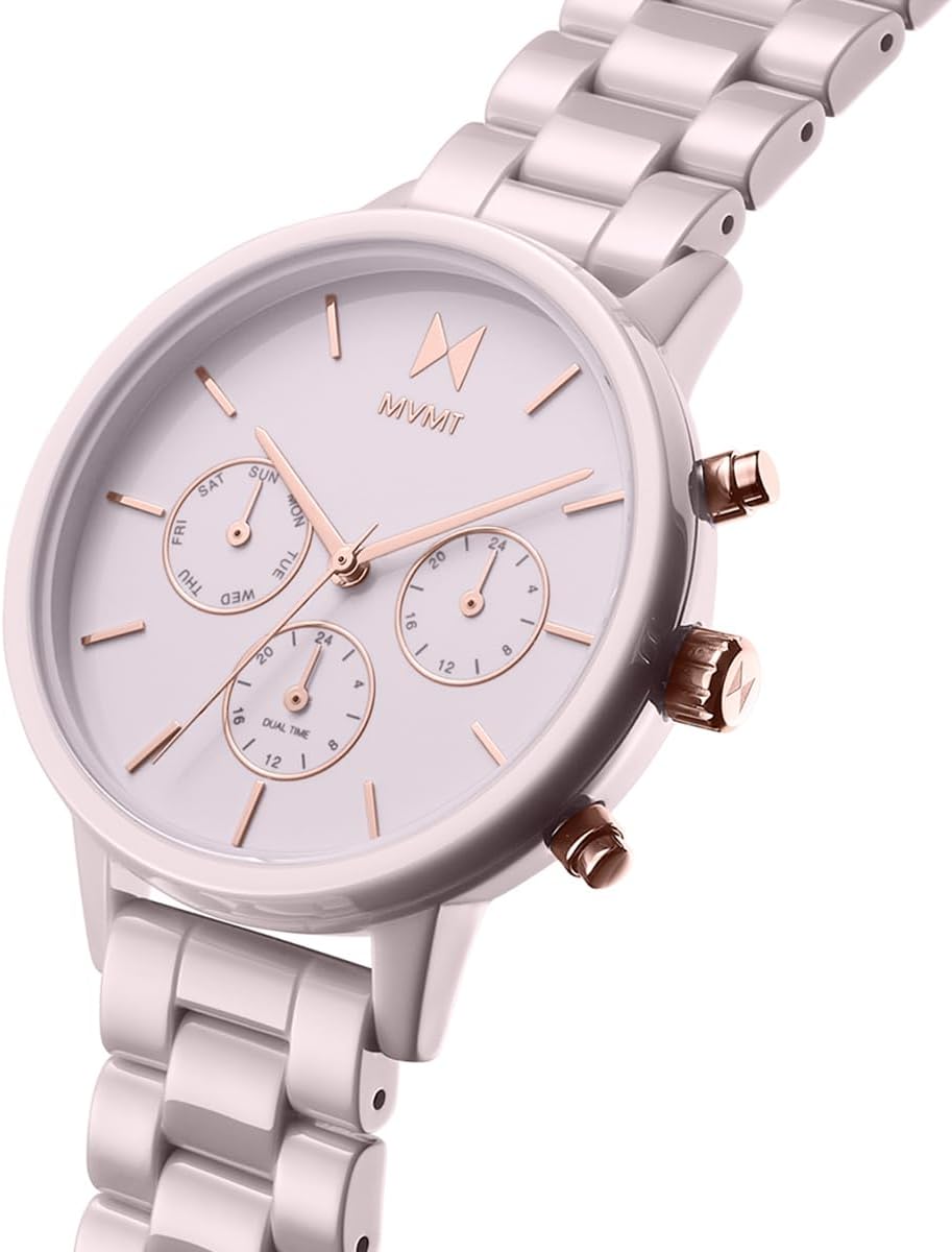 MVMT Rise Mini Women's Watch 3 Hand Quartz Stainless Steel Case and Link Bracelet Water Resistant Premium Minimalist Vintage Timepiece Gift for Her 30mm