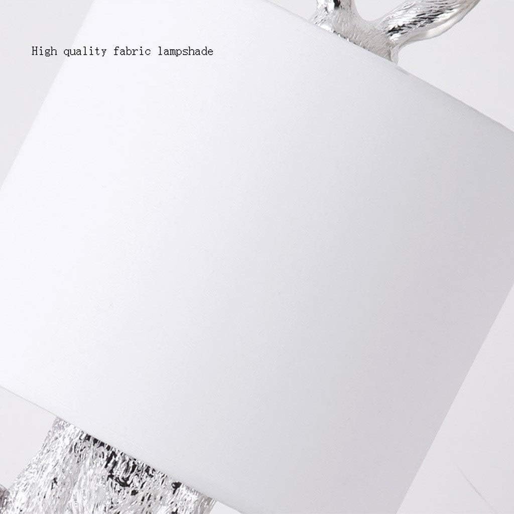 LED Desk Lamp Table Lamp Simple Design Bedroom Bedside Lamp Restaurant Study Masked Rabbit Resin Creative Table Lamp Table Lamp Reading Lamp (Color : Silver)