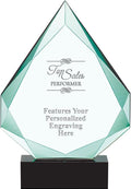Crown Awards Personalized Crystal Trophy, 13' Engraved Legacy Jade Crystal Award Prime