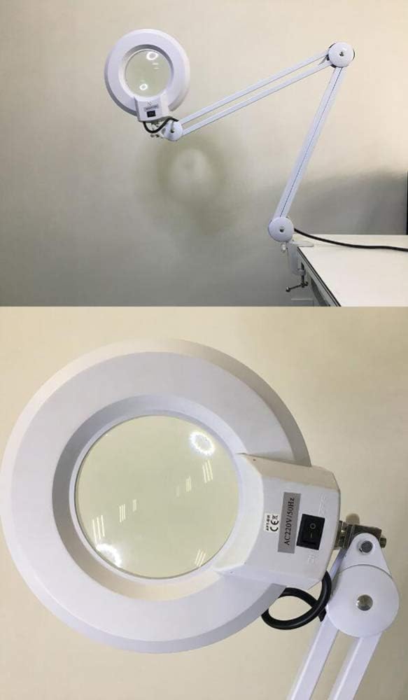 30LED Magnifying Glass Clamp Lamp,5X Magnifier Lens,Metal Hose Adjustable Swivel Arm Utility Clamp Light for Desk, Table,Craft, Jewelry,Sewing a/A Interesting Life Fashionable