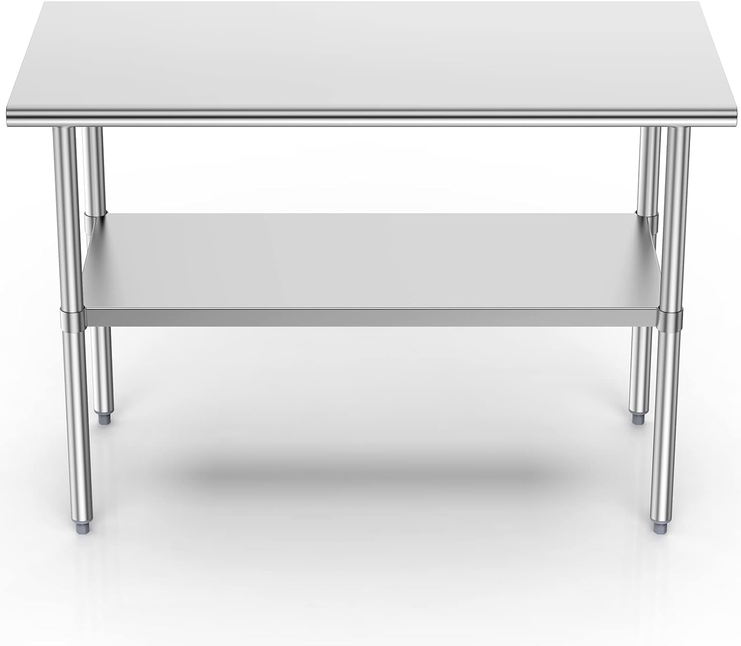 Stainless Steel Table for Prep & Work, 24x70 Inches, Metal Commercial Heavy Duty Table with Adjustable Under Shelf for Restaurant, Home and Hotel