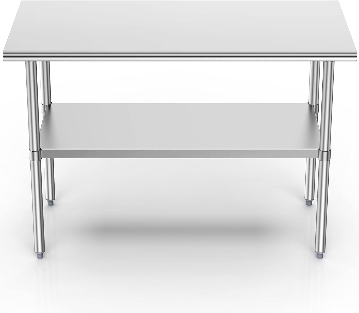 Stainless Steel Table for Prep & Work, 30x58 Inches, Metal Commercial Heavy Duty Table with Adjustable Under Shelf for Restaurant, Home and Hotel