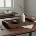 Suede Decorative Tray for Home Décor Accents – Serves as Bed, Jewelry, Trinket Tray Dish, or Bathroom Vanity Tray – House Decor Coffee Table Tray and Centerpiece Table Decorations – 2', Brown