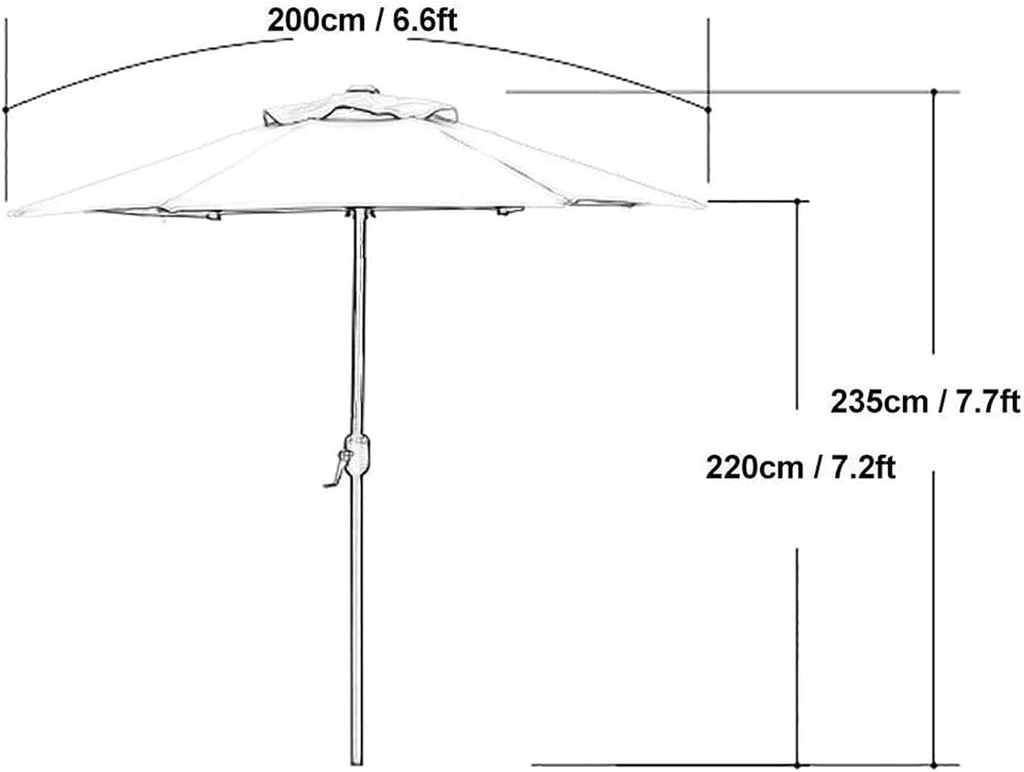 LSLYTQ Outdoor Garden Parasols Garden Parasols 6 Feet Outdoor Table Umbrella with Crank 6 Iron Ribs, Market Umbrella for Pool, Beach, Garden, Restaurant,Without Parasol Base good