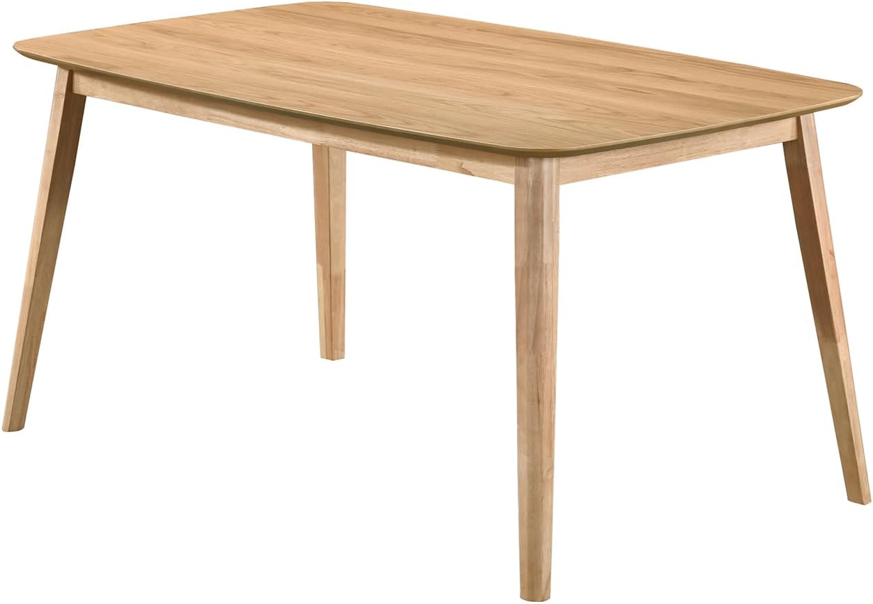 Acanva Modern Rectangular Dining Table for 6, Farmhouse Kitchen Dinner Tables with Tapered Wood Legs, Oak