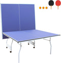Foldable Ping Pong Table Portable 4.5FT/6FT/9FT Indoor MDF Table Tennis Table Multi-Purpose Family Game Table with Net, 2 Paddles and 3 Balls for Kid Teenager Adult