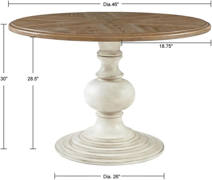 Starlight Canyon Home Brown Round Pedestal Dining Table with Wood Veneer and MDF Top, Ideal for Dining Room, Rustic or Modern Indoor Dining Spaces