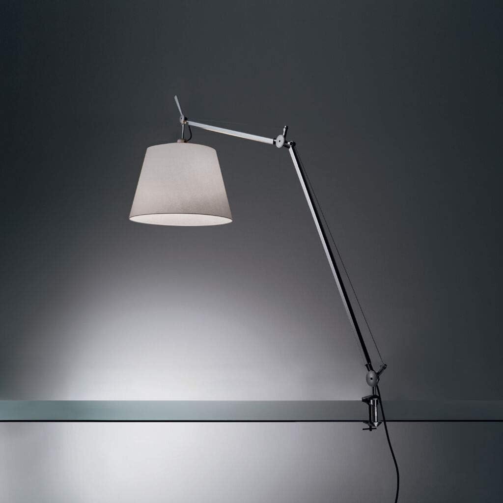 Artemide TLM0003 Tolomeo - One Light Mega Table Lamp with 12' Diffuser and Clamp, Shade Options: Silver Fiber