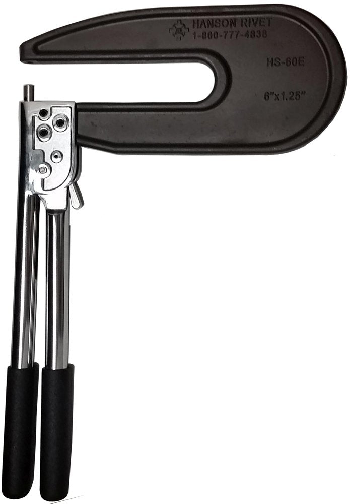 Hand Rivet Squeezer for Solid & Tubular Rivets, with A 6' Reach, & 1-/4' Gap. Will Set Rivets UP to 1 INCH in Length. Also Includes 2 SQ-3-17 (3/16' Height Dia .) Flush Squeezer Dies.