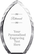 Crown Awards Customizable Crystal Trophy, 9' Engraved Tear Drop Crystal Award