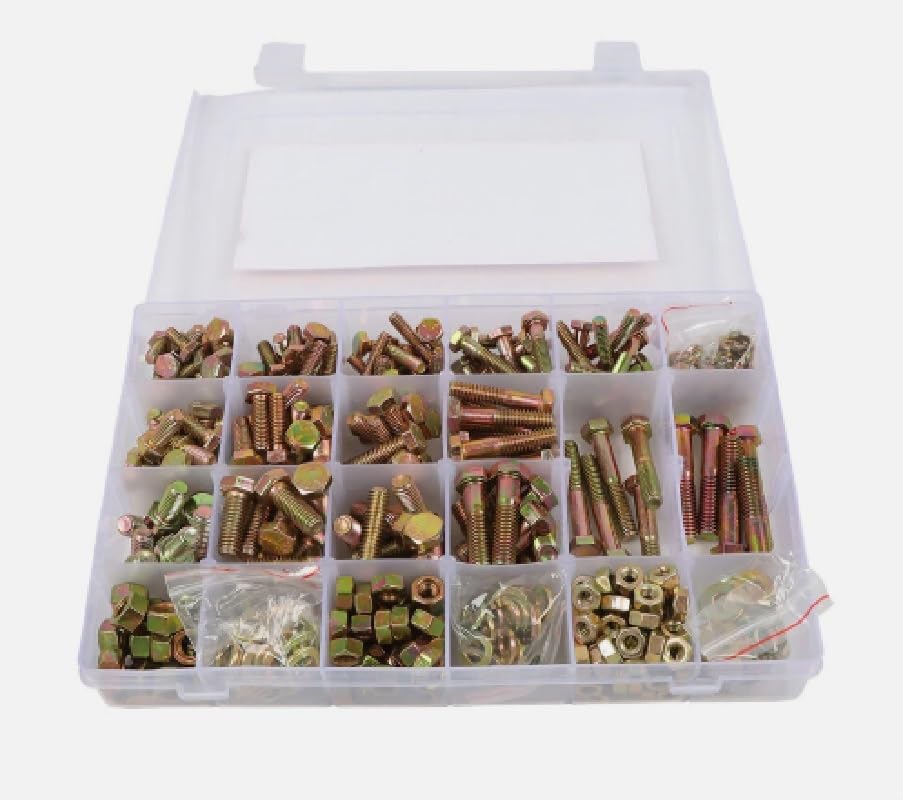566 PC Hex Screws Bolts Nuts Kit Standard Size NUT and Bolt Screw Assortment Hardware KIT