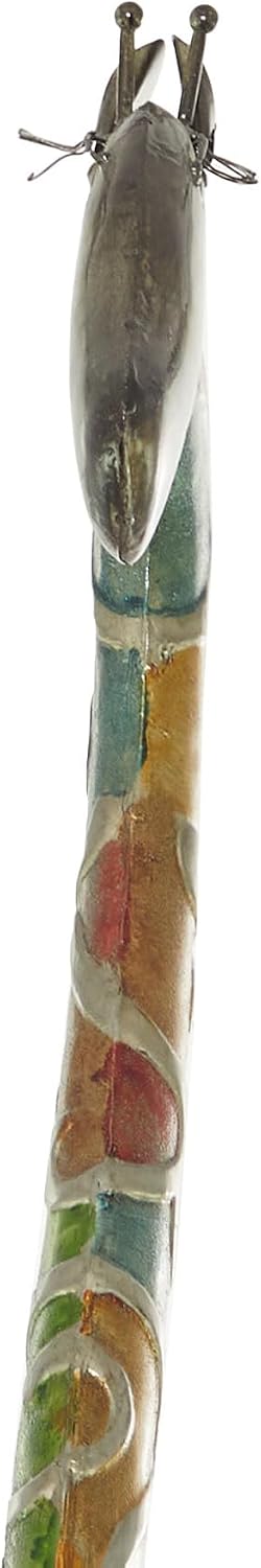Deco 79 Metal Giraffe Decorative Sculpture Indoor Outdoor Tall Home Decor Statue with Detailed Embossed Scrollwork, Accent Figurine 17' x 7' x 73', Multi Colored