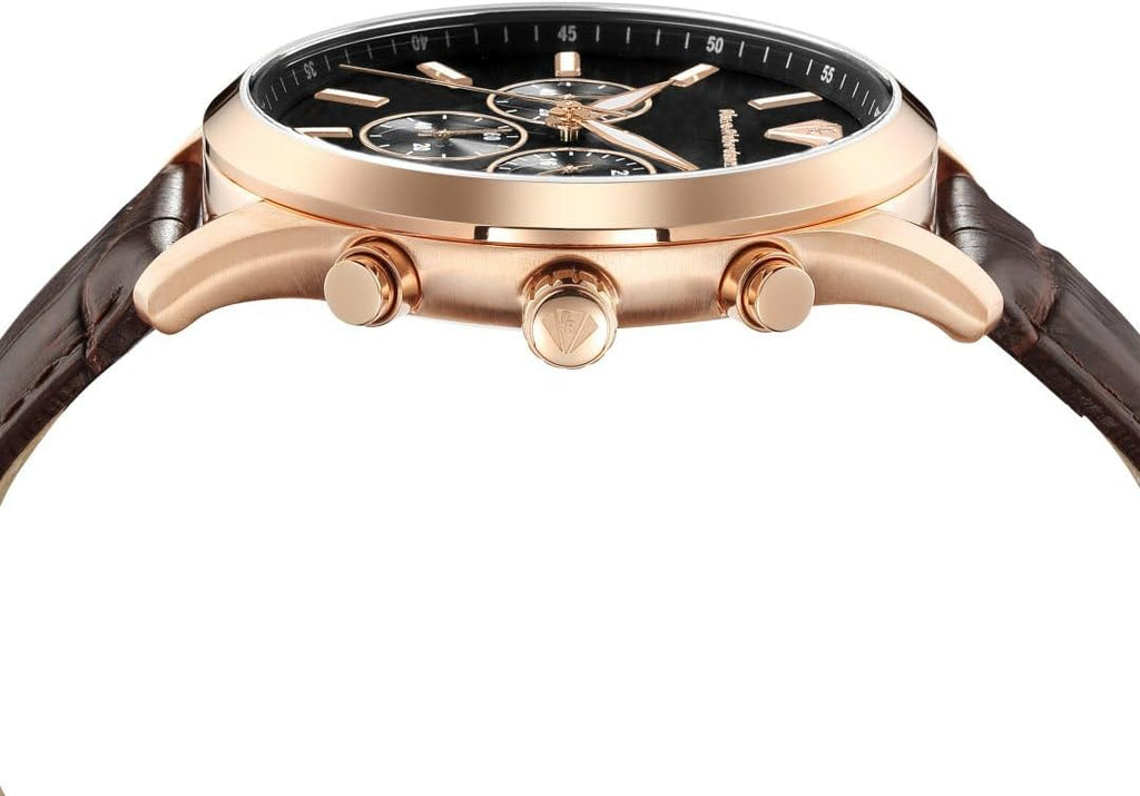 PIERRE RICHARDSON Men's Luxury Watch PR2320 – Silver Stainless Steel Quartz, 44mm, 5ATM Water Resistant, Scratch-Resistant Sapphire Crystal Glass