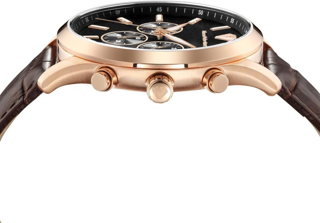 PIERRE RICHARDSON Men's Luxury Watch PR2320 – Silver Stainless Steel Quartz, 44mm, 5ATM Water Resistant, Scratch-Resistant Sapphire Crystal Glass