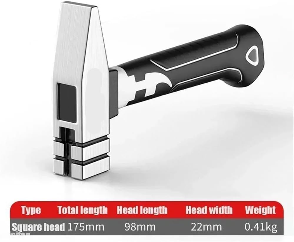 Heavy Duty Short Handle Octagonal Hammer High Carbon Steel Hand Tool Nail Hammer for Carpenter Woodworking(C)
