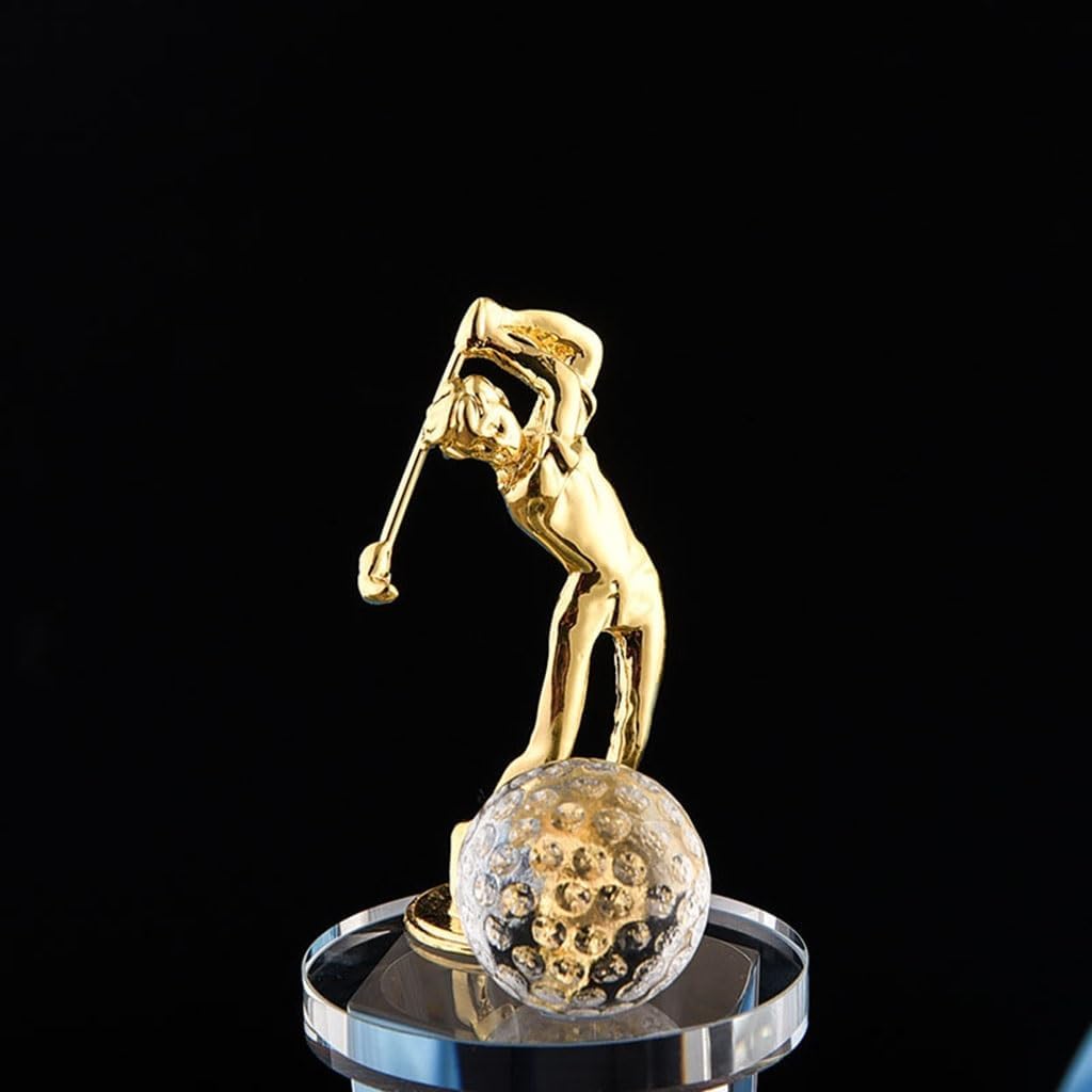 Trophies, Medals Awards Golf Crystal Clear Trophy Golf Tournament Prizes Golf Club Souvenir Trophies Longest Distance, Hole in One Trophy(26cm)