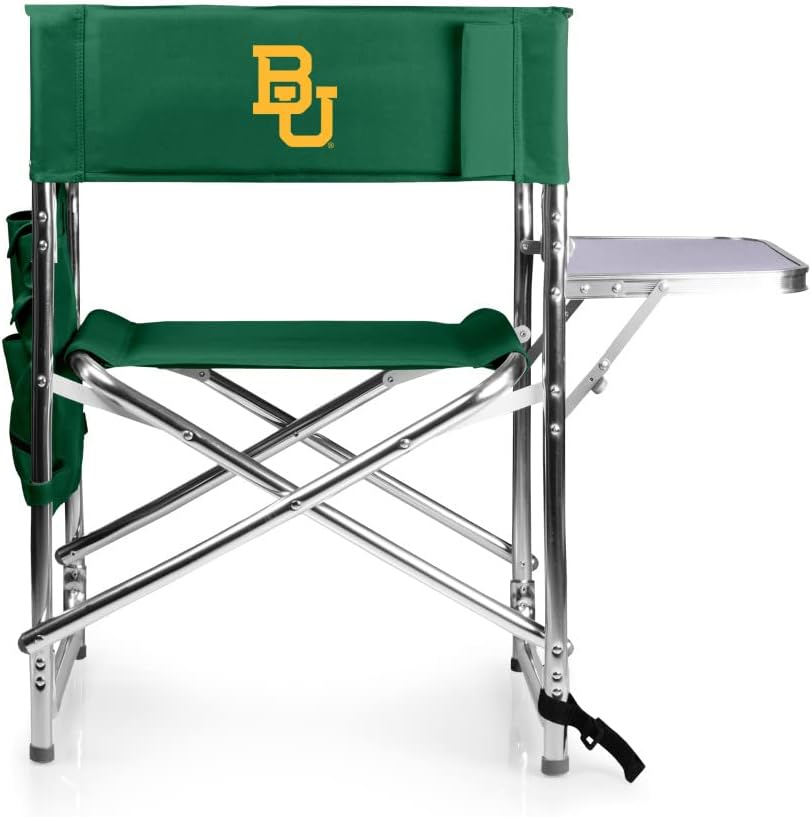 PICNIC TIME NCAA Baylor Bears Sports Chair with Side Table - Beach Chair - Camp Chair for Adults
