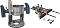 BOSCH RA1166 Plunge Router Base&BOSCH RA1054 Deluxe Router Edge Guide with Dust Extraction Hood & Vacuum Hose Adapter, Black