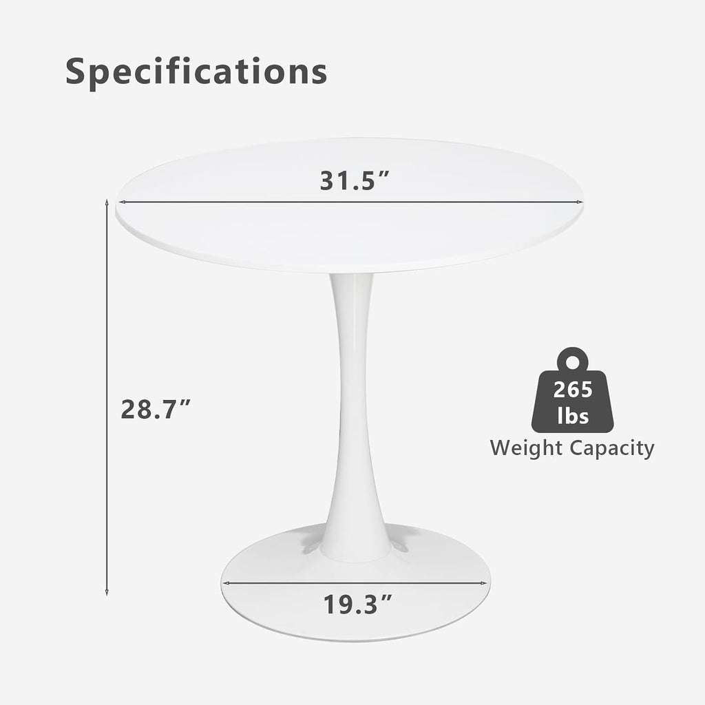 Dining Table and Dining Chair Set 31.5' White Round Table&2 Velvet Upholstered Wooden Legs Chairs for Kitchen Dining Room Small Space 3 Piece Dining Table and Chair Set（Beige）