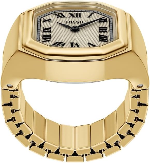 Fossil Women's Watch Ring, Quartz Stainless Steel Two-Hand Ring Watch for Women