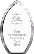 Crown Awards Customizable Crystal Trophy, 9' Engraved Tear Drop Crystal Award