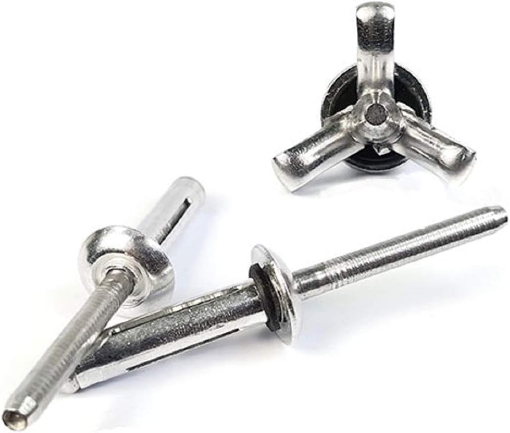 Aluminum Tri-Fold Recessed Crown Dome Head Pop Rivets with Sealing Washer #8-4 x 1/4' QTY 100