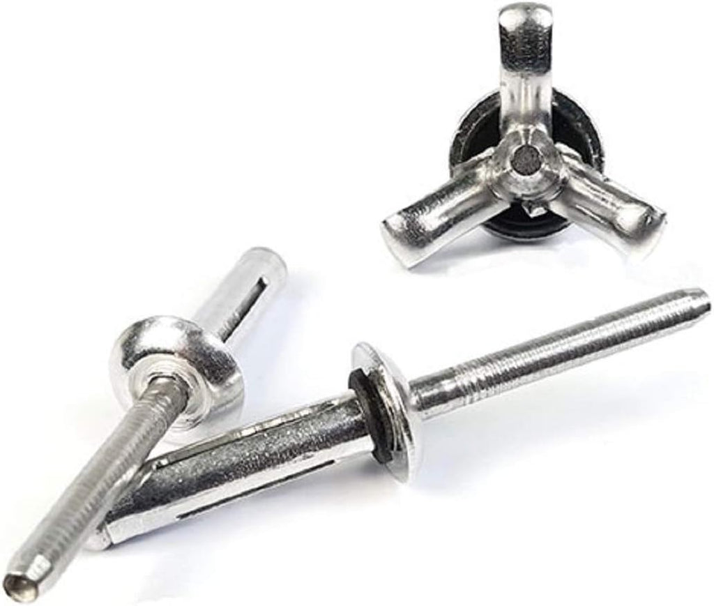 Aluminum Tri-Fold Recessed Crown Dome Head Pop Rivets with Sealing Washer #8-4 x 1/4' QTY 250