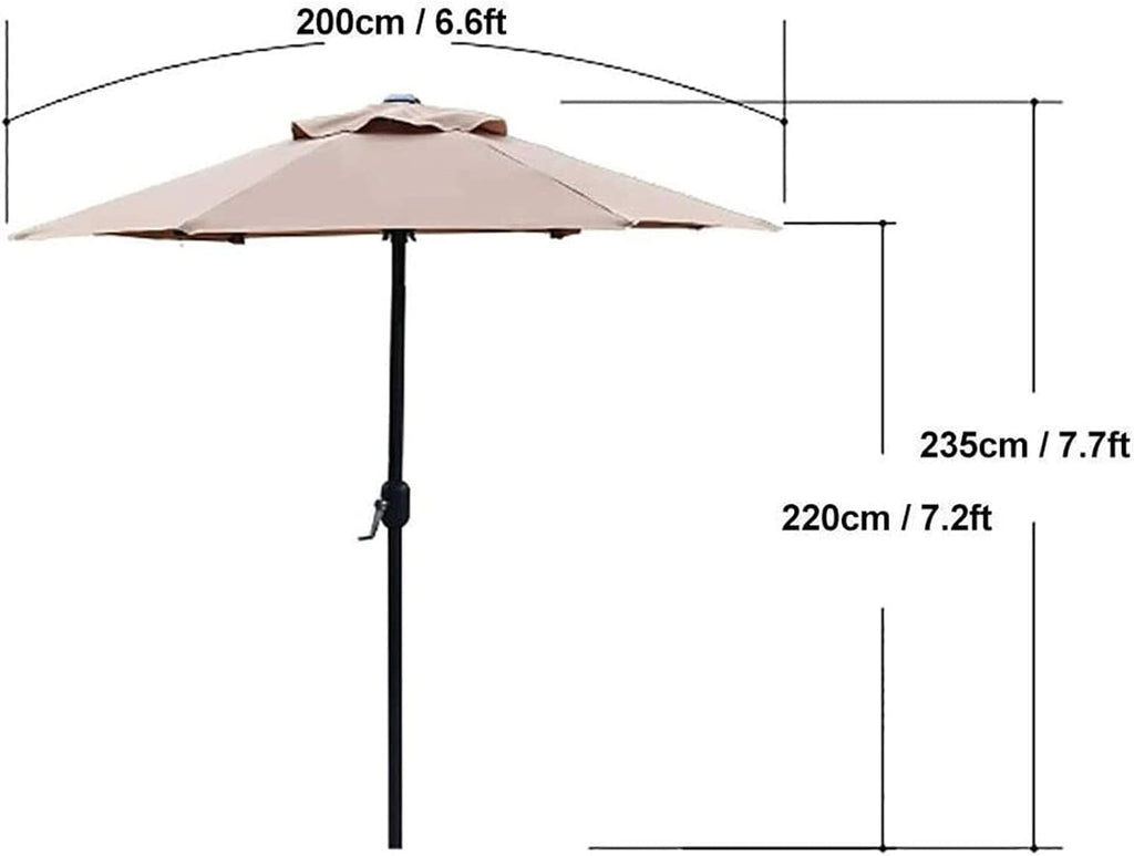 LSLYTQ Outdoor Garden Parasols Garden Parasols 6 Feet Outdoor Table Umbrella with Crank 6 Iron Ribs, Market Umbrella for Pool, Beach, Garden, Restaurant,Without Parasol Base good