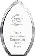 Crown Awards Customizable Crystal Trophy, 9' Engraved Tear Drop Crystal Award