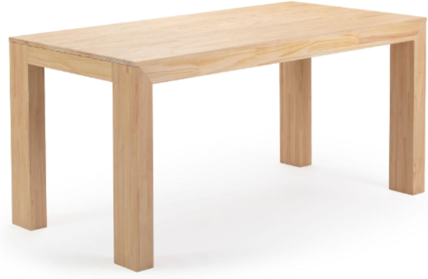 Plank+Beam 60 Inch Dining Table, Solid Wood Kitchen Table, Large Wooden Rectangular Dinner Table for Dining Room, Home Office, Living Room Furniture, Easy Assembly, Blonde Wirebrush