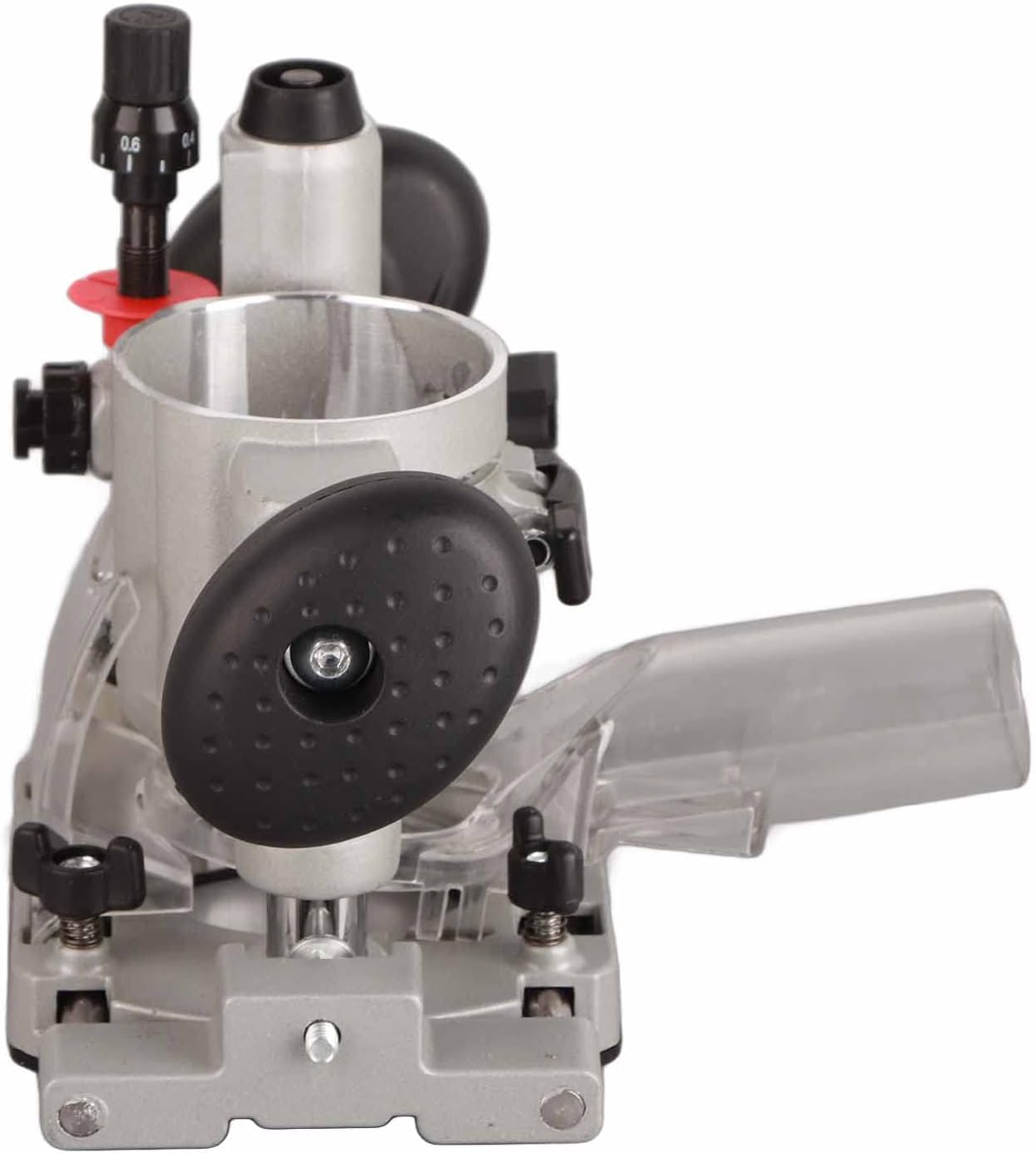 Compact Router Plunge Base Kit for Woodworking, Durable Aluminum Alloy Construction, Double Handle Trimming Machine Cover, Transparent Protective Cover, Fine Depth Adjustment with