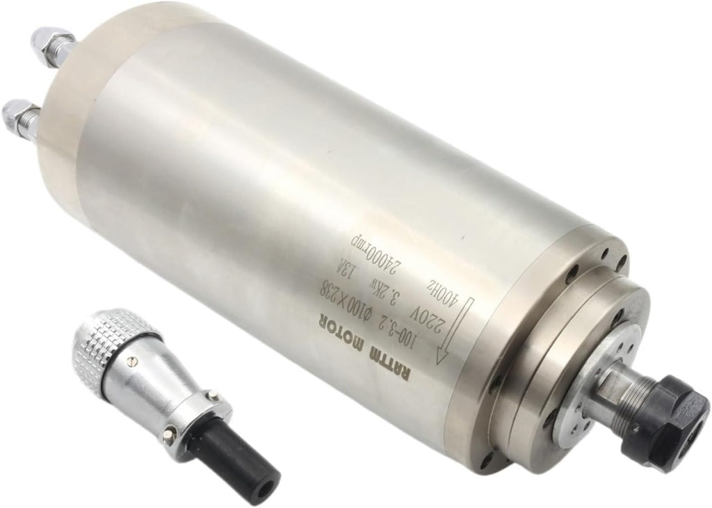 【Waterproof】 3KW ER20 13A CNC Water Cooled Spindle Motor for Woodworking Router Engraving Milling Machine 220V 380V(with Hy Vfd,220V)