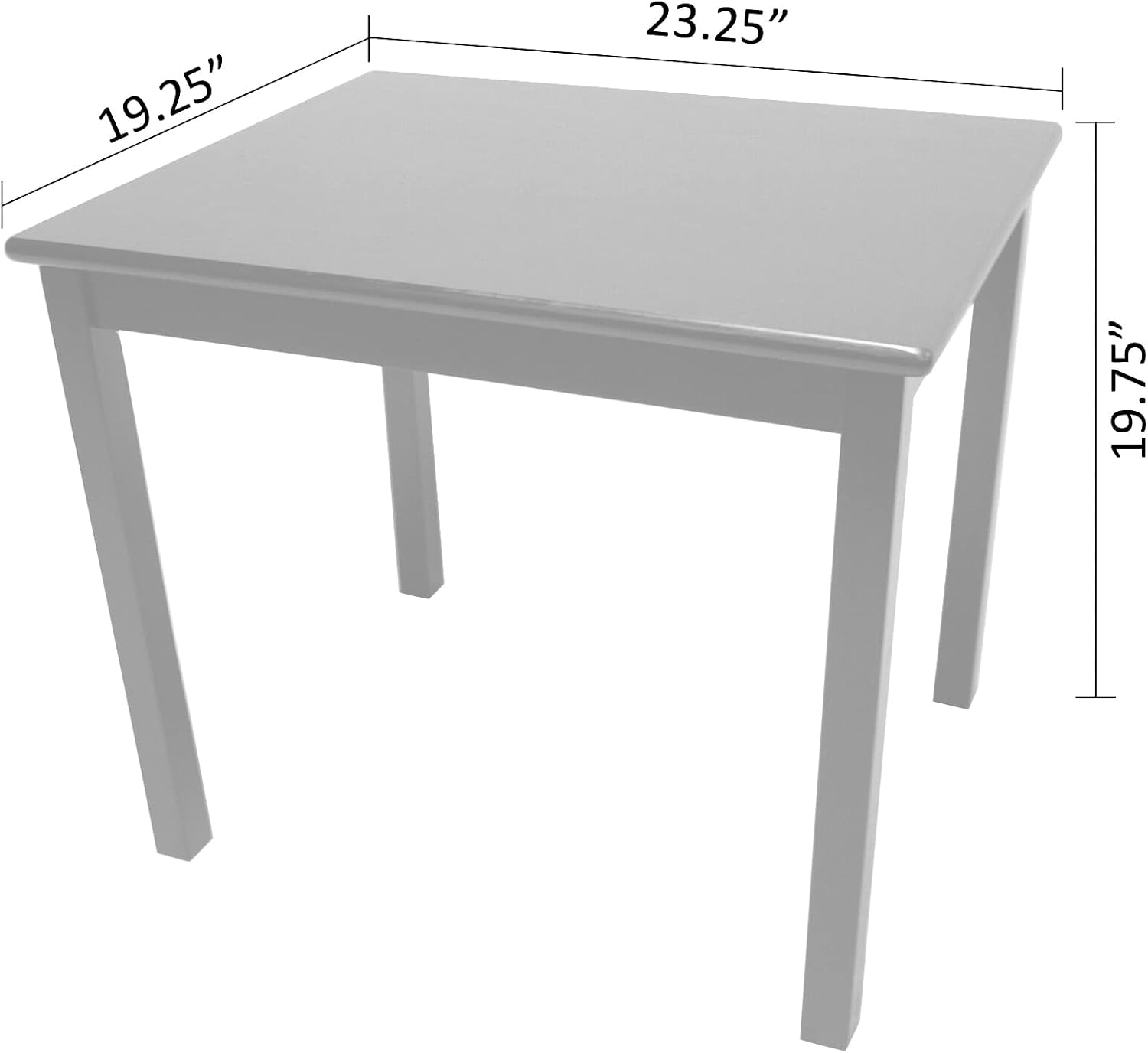 eHemco Solid Hard Wood Kids Table and Chair Set (2 Chairs Included), Coffee, 3 Piece Set