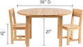 Constructive Playthings Deluxe Solid Hardwood Round Table and Chairs for Classroom/Playroom/Daycare, Ideal for Kindergarten Through 3rd Grade, 36 x 21 Inch Round