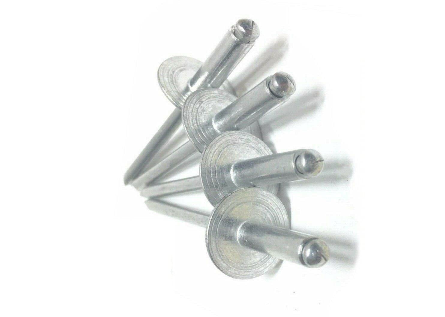 Pr-Mch Package of 1000, 3/16' Dia. x 1/4' Large Flange POP Rivets All Aluminium Metal 6-4 Set Kit #DR-D7533D