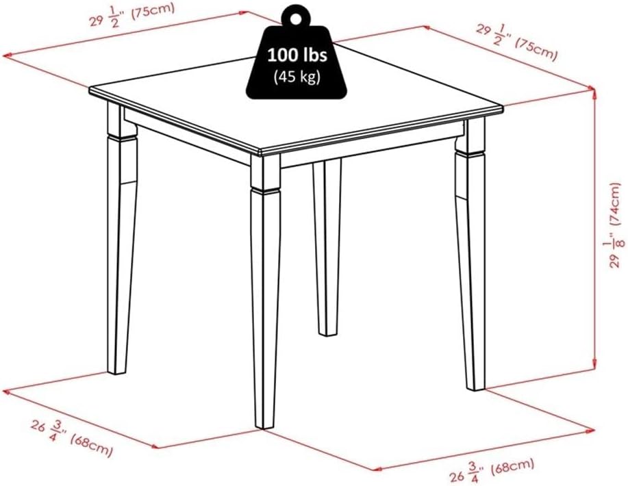 Winsome Kingsgate Dining Table, 29' in Walunt, Sturdy & Stylish Rectagular Table for Eating & Working in Office, Kitchen, Dining Room, Classic Home Decor Furniture