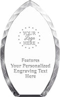 Crown Awards Customizable Crystal Trophy, 9' Engraved Tear Drop Crystal Award