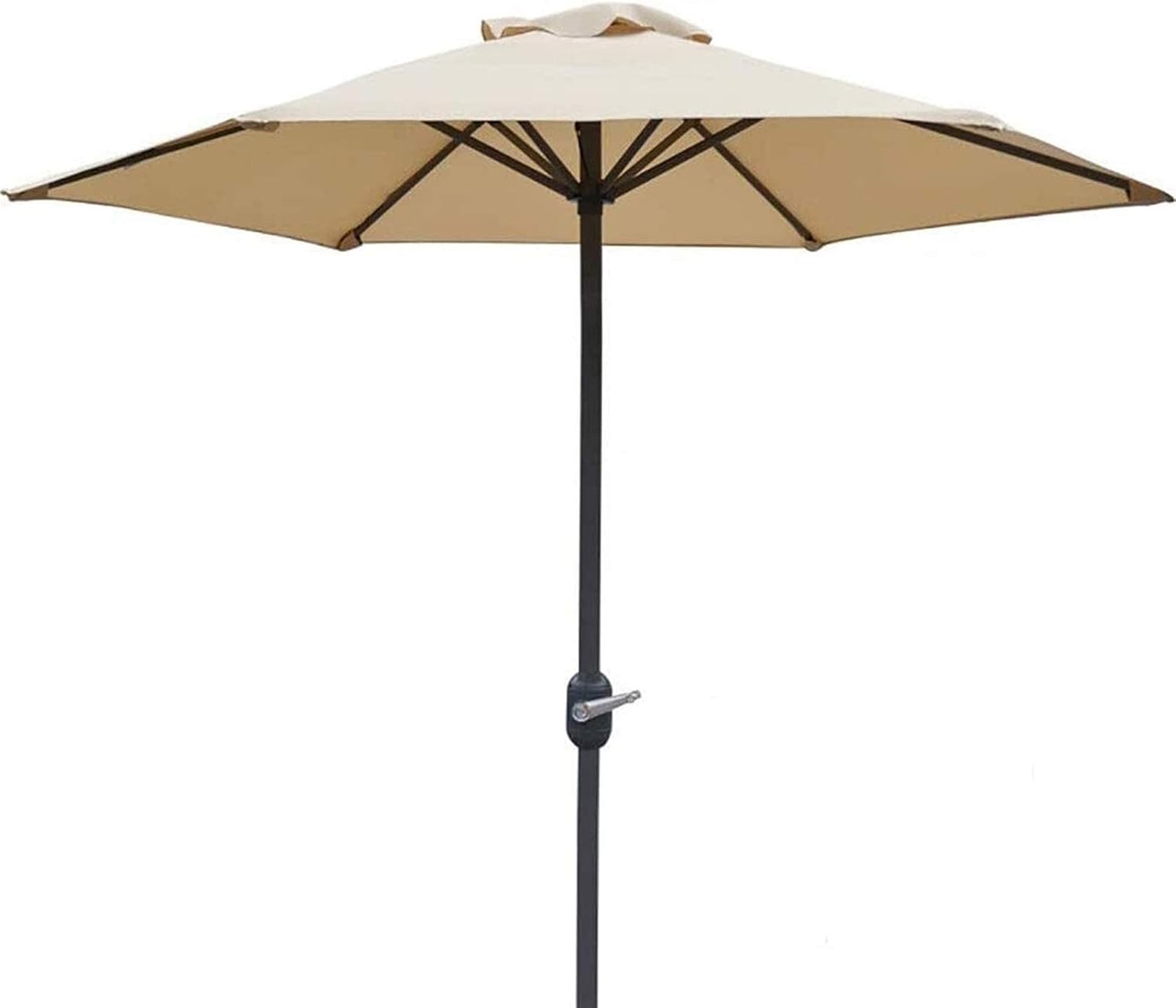 LSLYTQ Outdoor Garden Parasols Garden Parasols 6 Feet Outdoor Table Umbrella with Crank 6 Iron Ribs, Market Umbrella for Pool, Beach, Garden, Restaurant,Without Parasol Base good