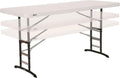 LIFETIME Products 80565 Adjustable Height Folding Utility Table, 6', Almond