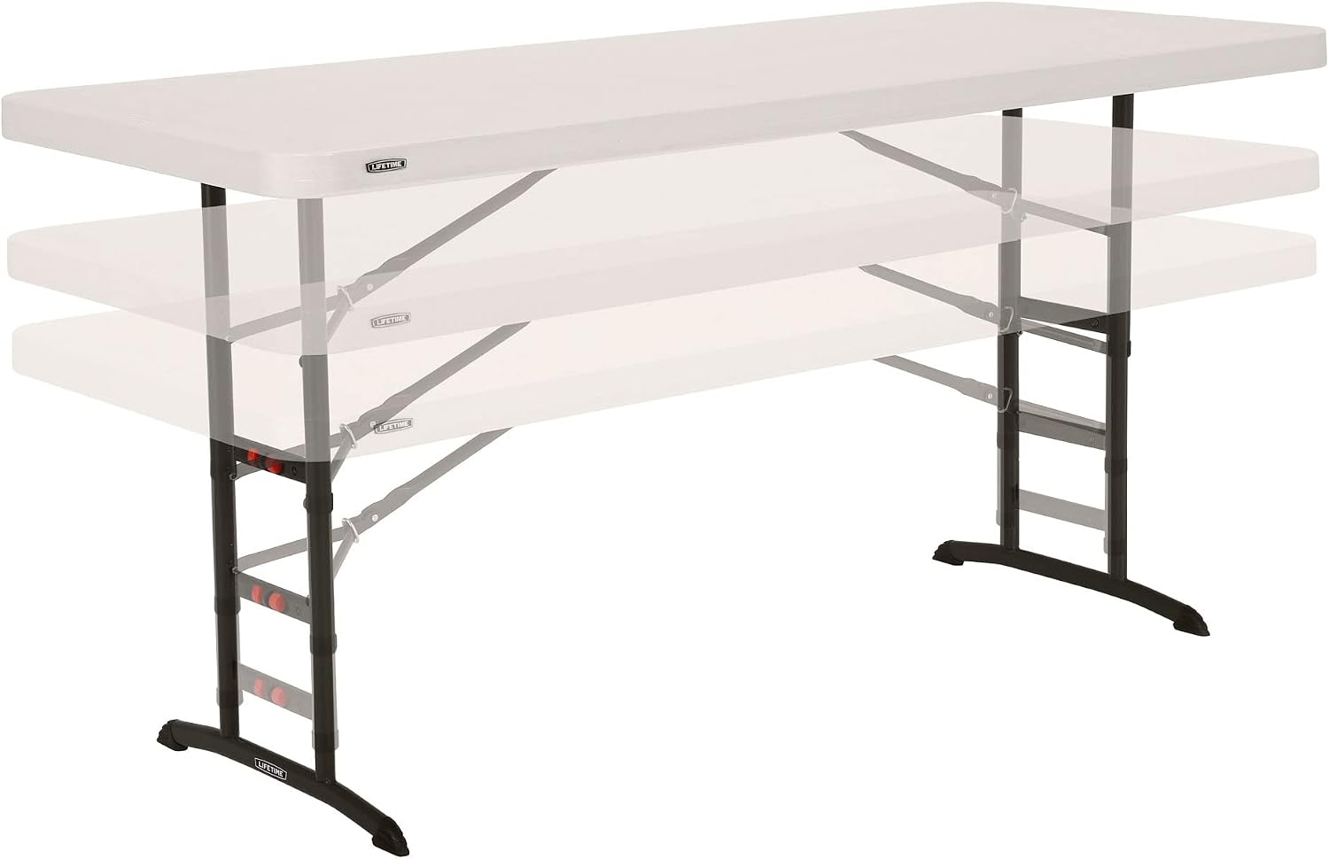 LIFETIME Products 80565 Adjustable Height Folding Utility Table, 6', Almond