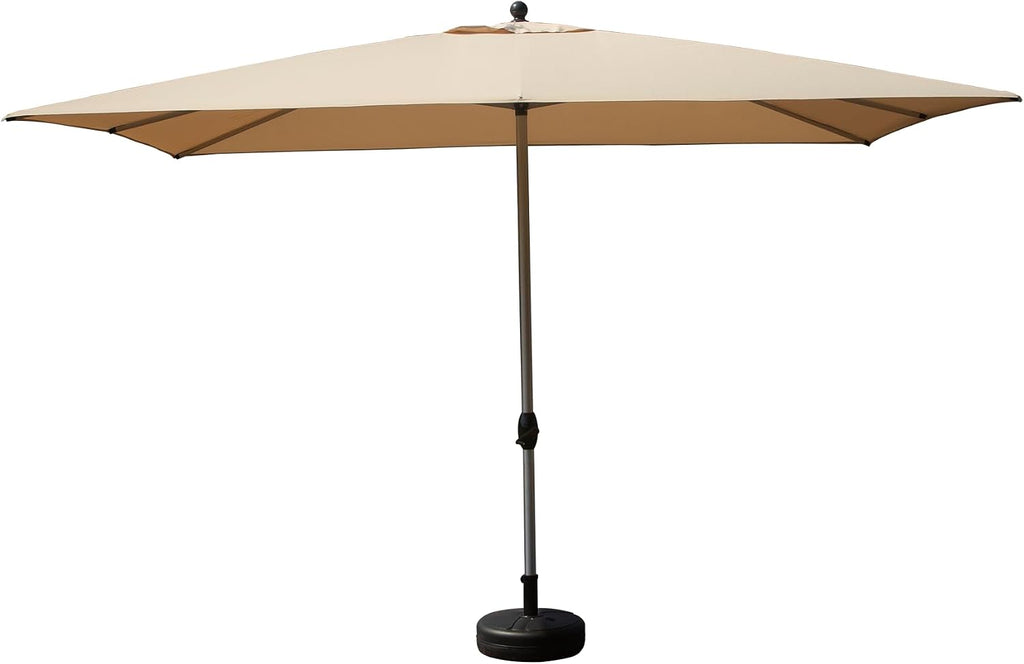 Domi 9' x 11.5' Rectangular Patio Umbrella Outdoor Table Umbrella with 8 Sturdy Ribs & Crank, Aluminum Market Umbrella UV Protection Waterproof Sun Umbrella for Deck Pool Backyard Beach, Beige