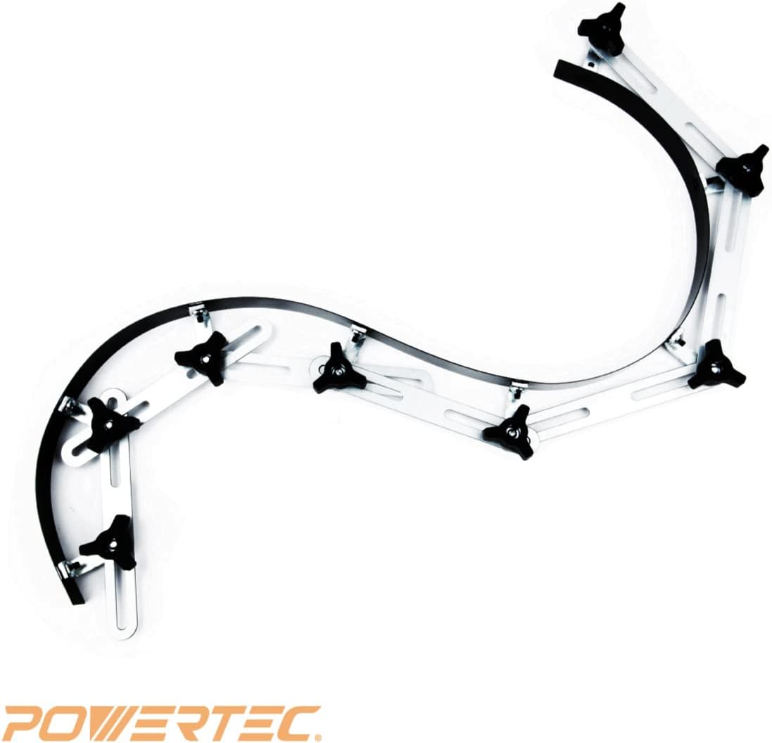 POWERTEC 71800 Flexible Curve Template – Professional Contour Woodworking Tool, 107' and 37'